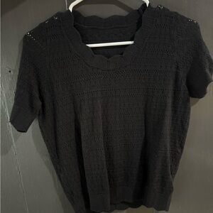 Black top with scallop detail